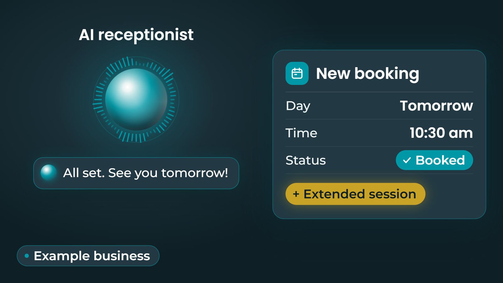 Still from the AI receptionist demo video